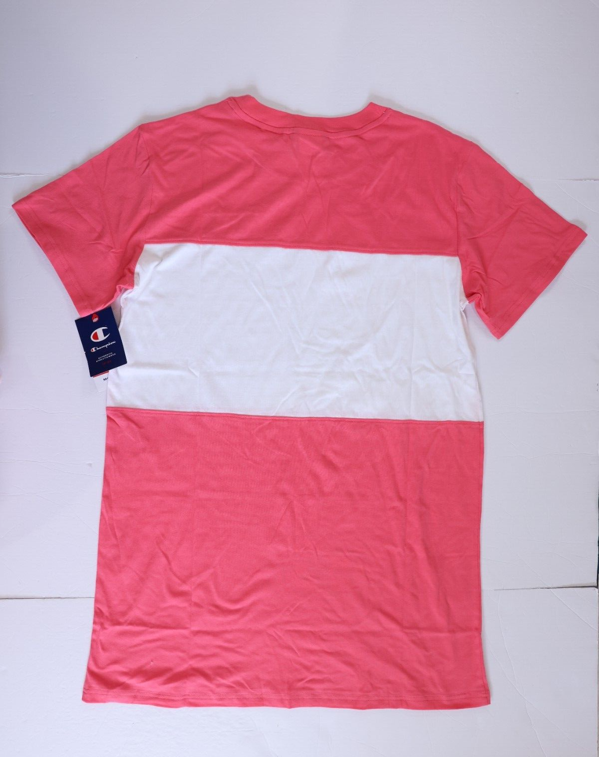 NEW Champion Mens Pink and White Tee Shirt Size L