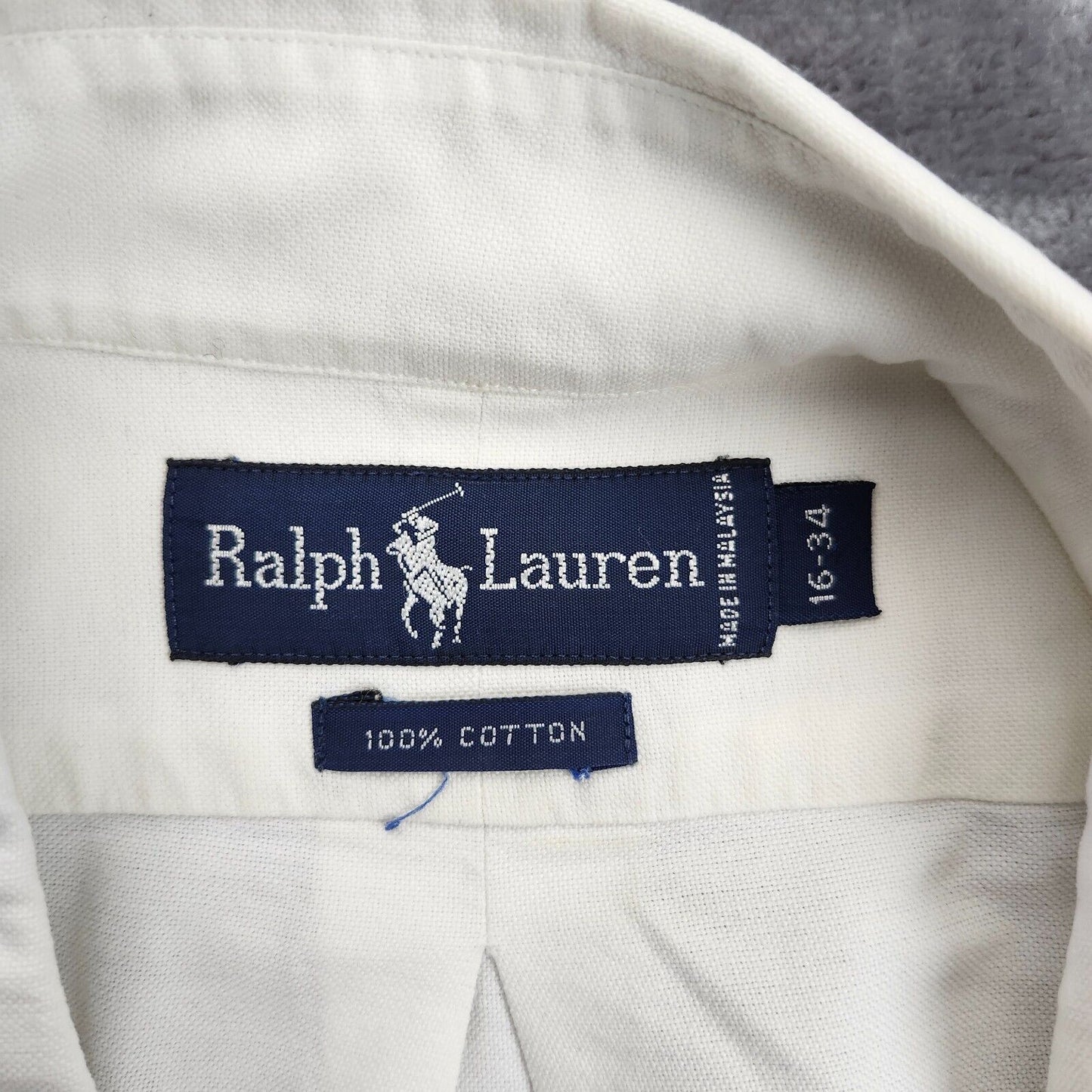 Ralph Lauren men's vintage 00s white button-down shirt with natural pony 16 34