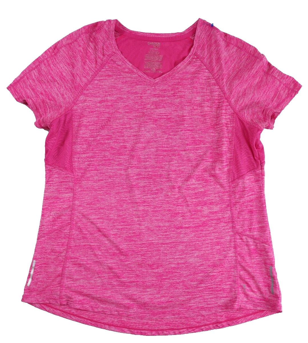 Danskin Now Shirt Womens XL Pink Active Top Short Sleeve Semi Fitted Dri More