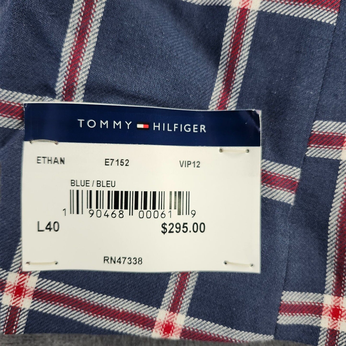 Tommy Hilfiger Mens Blazer Ethan Blue/Red E7152 L40 MSRP $295