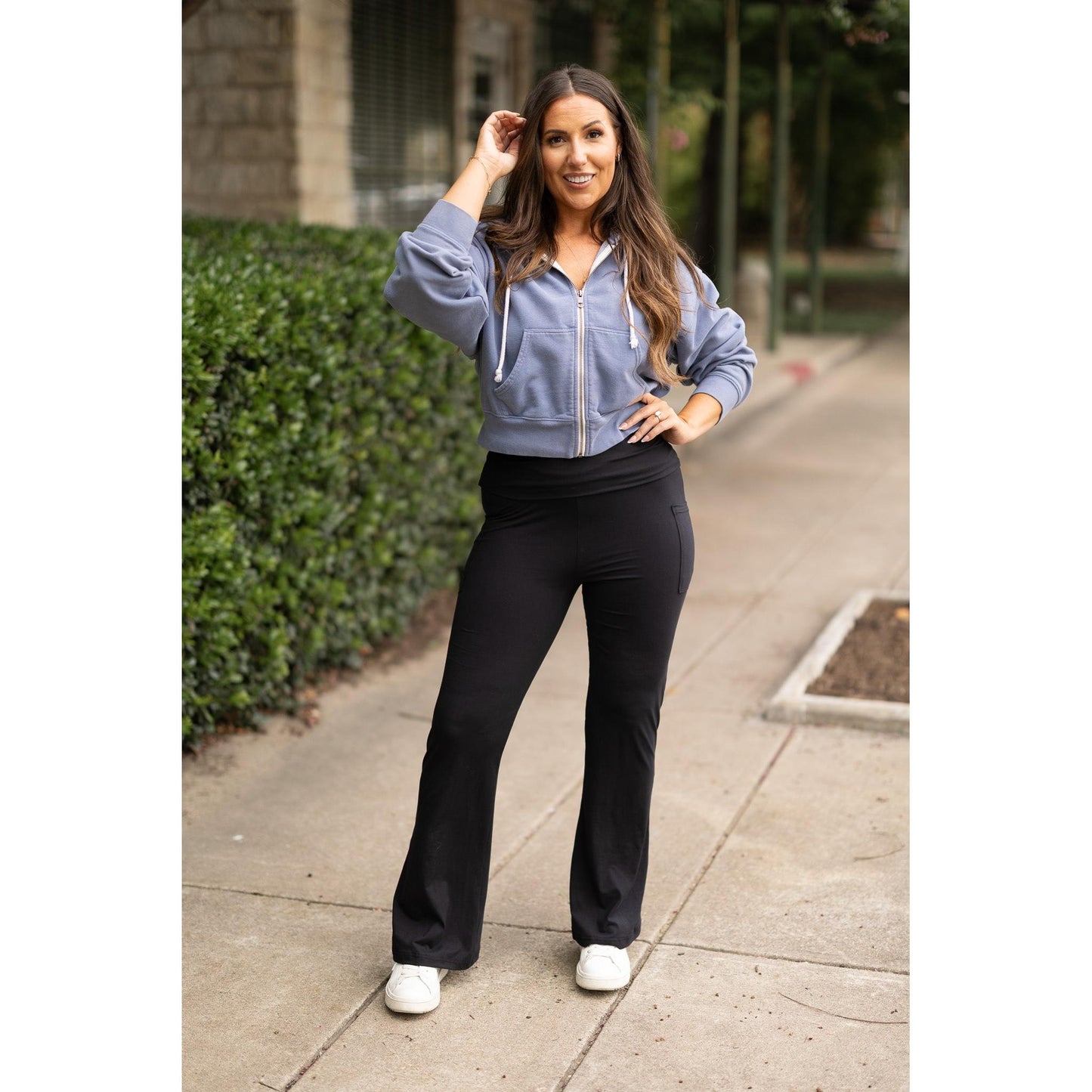 The Addison Fold Over Bootcut Leggings