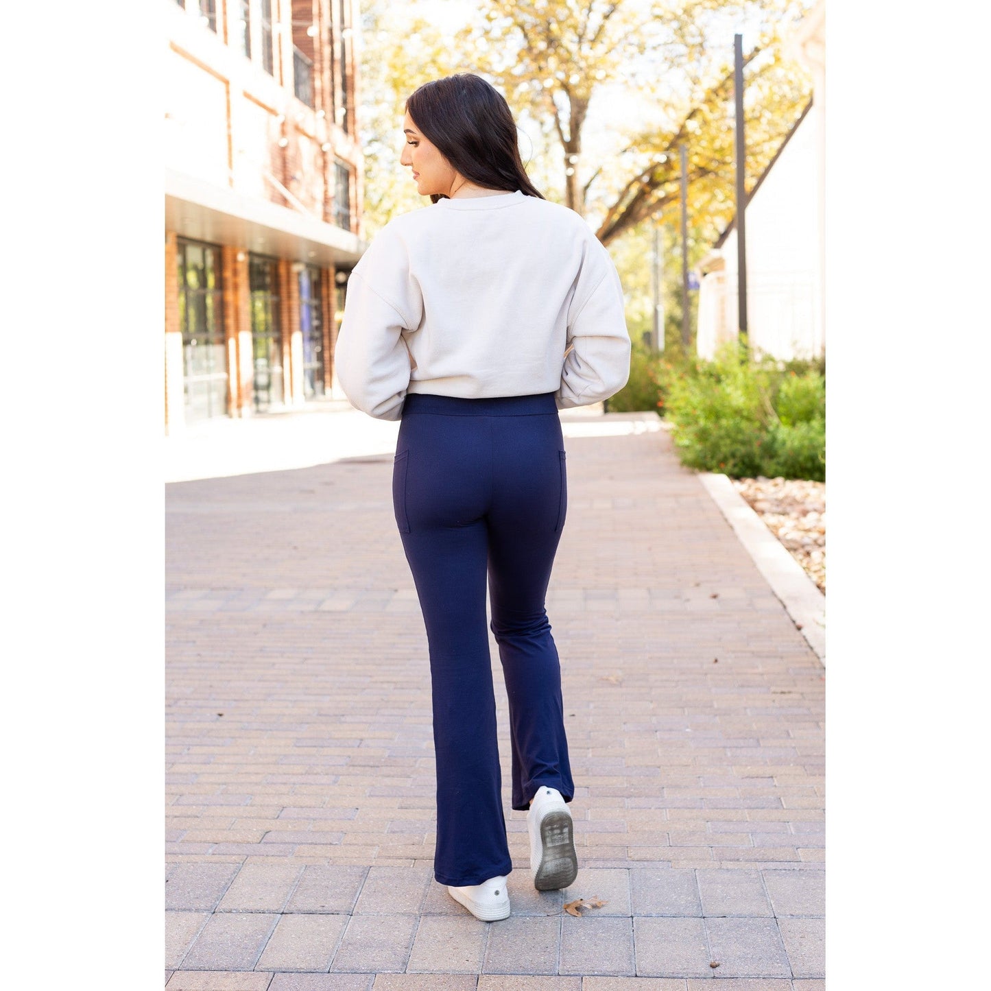 The Mila - 30" NAVY Bootcut Leggings with Pockets Round 3