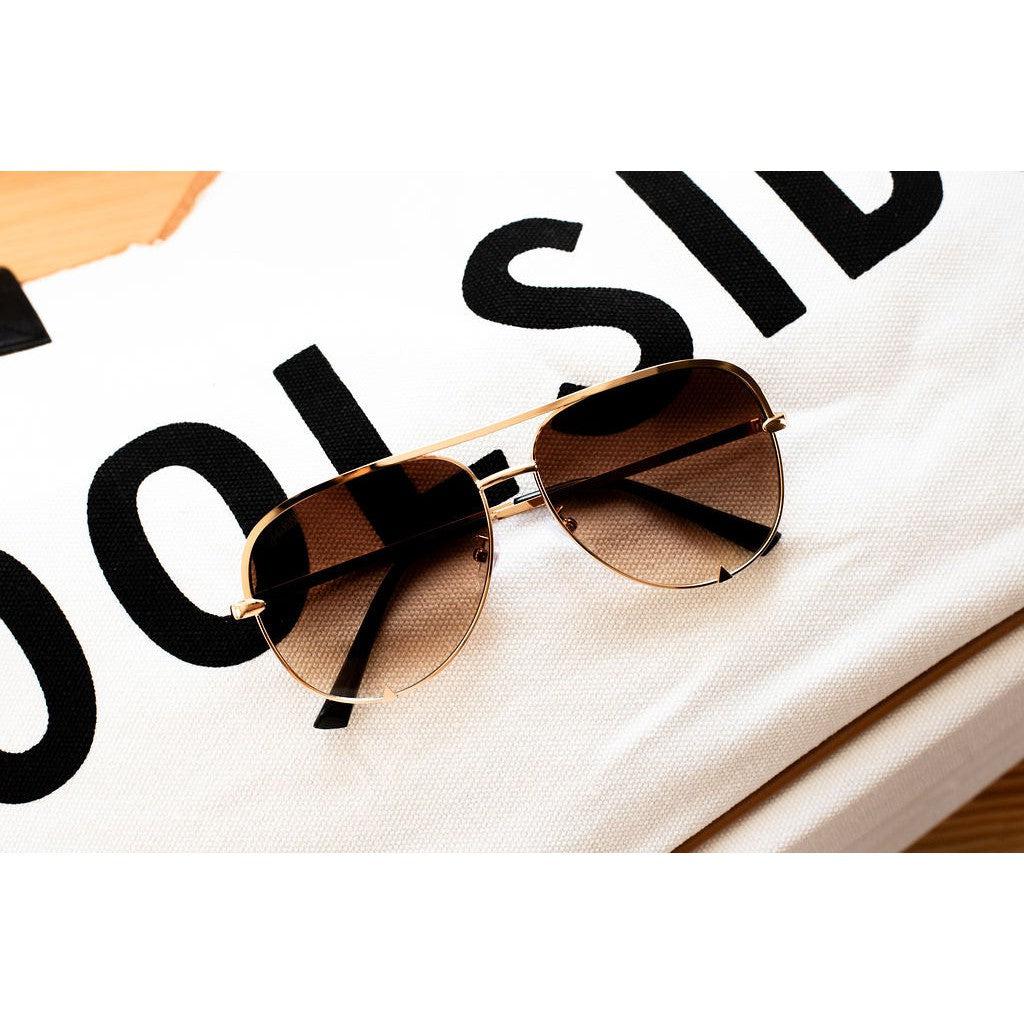 Ready to Ship | The Alex Gold / Caramel Tea - High Quality Unisex Aviator Sunglasses