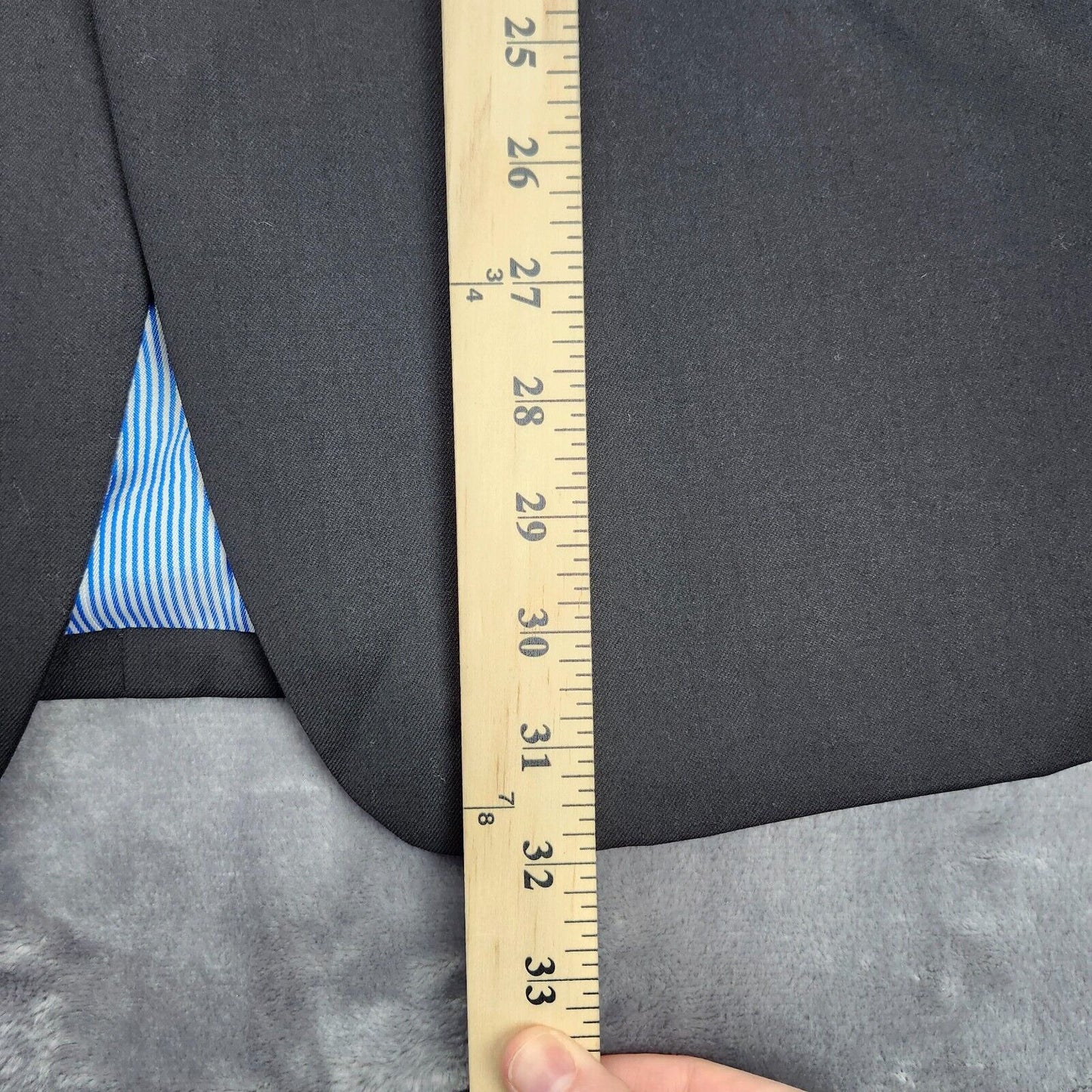 Tommy Hilfiger Suit Jacket Blazer Notch Lapel Black Size 38 Long 100% Wool