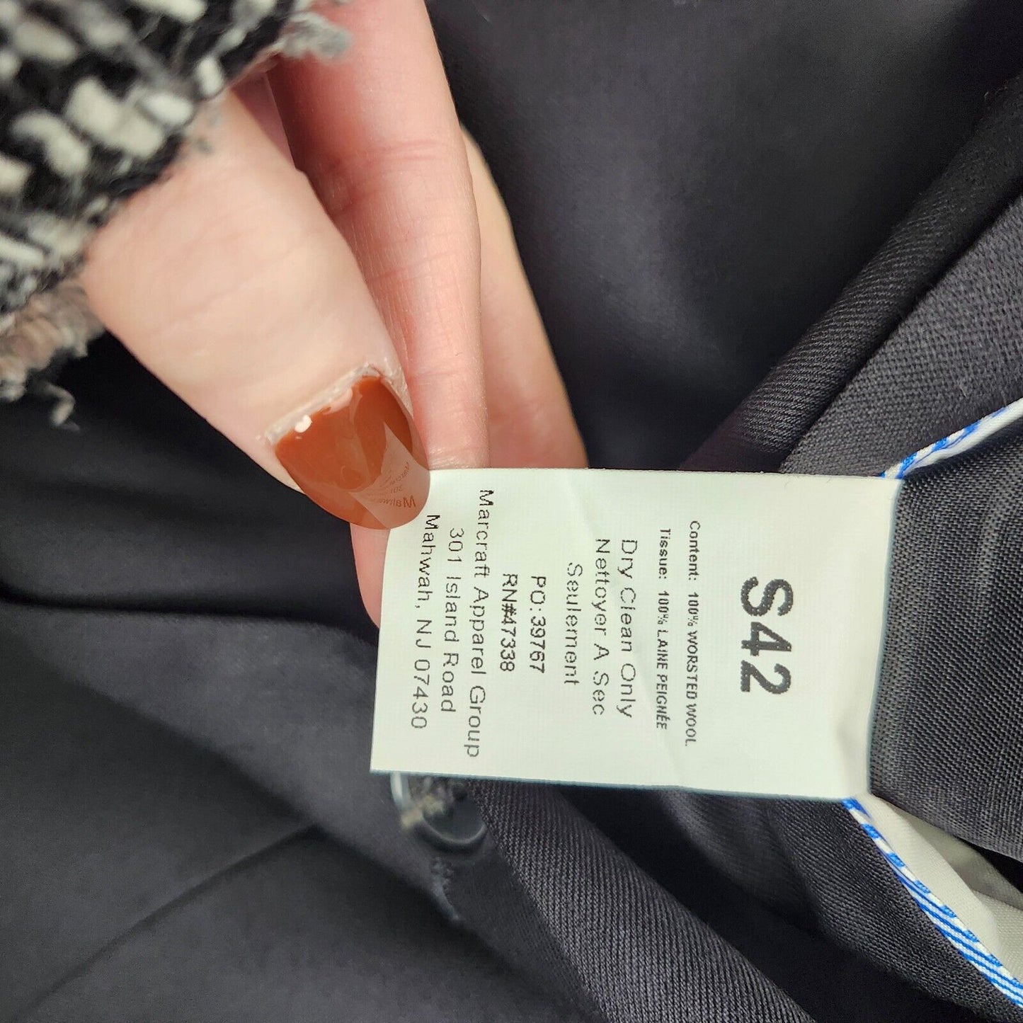 NWoT Tommy Hilfiger 100% Wool Mens Suit Jacket 42 Short Black Notch Lapel