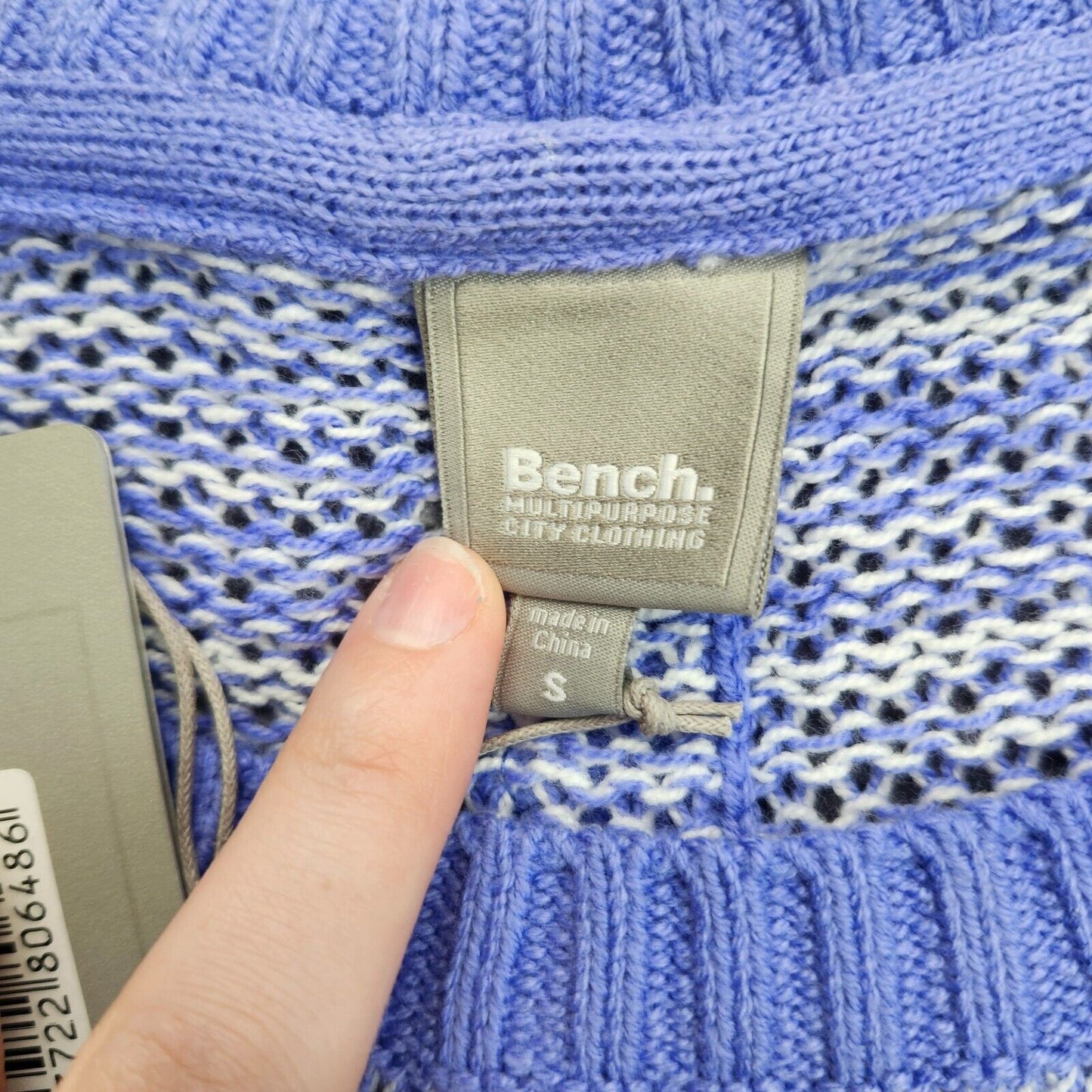 Bench Urban Wear Womens Long Sleeve Loose Knit Sweater Blue Size Small