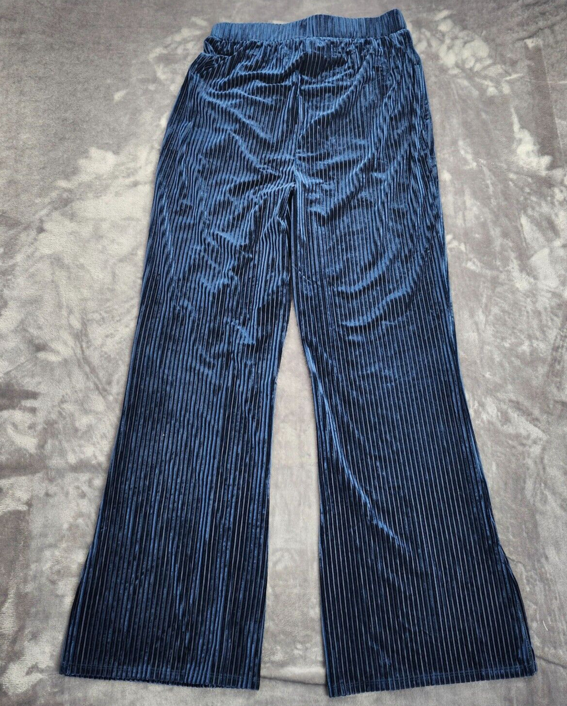 Venus Women's Long Sleeve Velvet Stretch Casual Jump suit Blue M