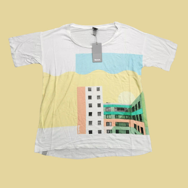Bench Urban Wear Womens Graphic T-Shirt White Size Small