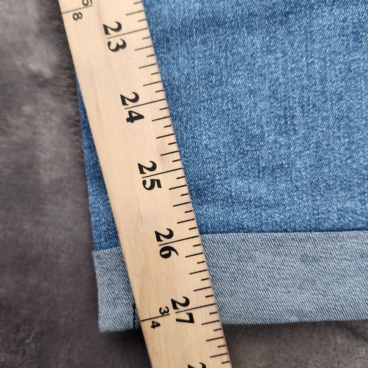 Flamingals Women's High Waist Skinny Ripped Blue Jeans with rolled cuffs XXL