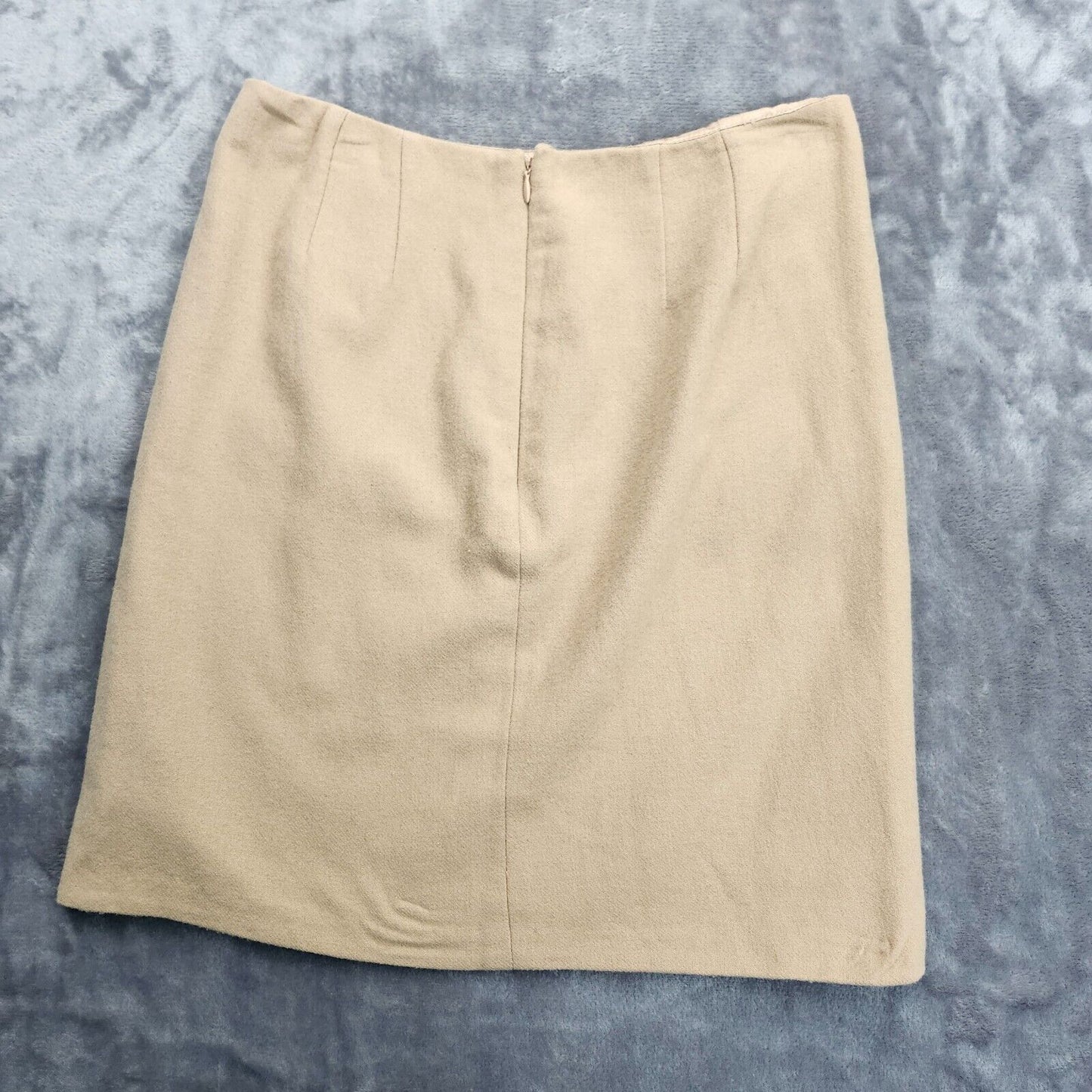 Banana Republic Womens Skirt sz 2 Beige A Line Pleated Pockets Wool Blend Button