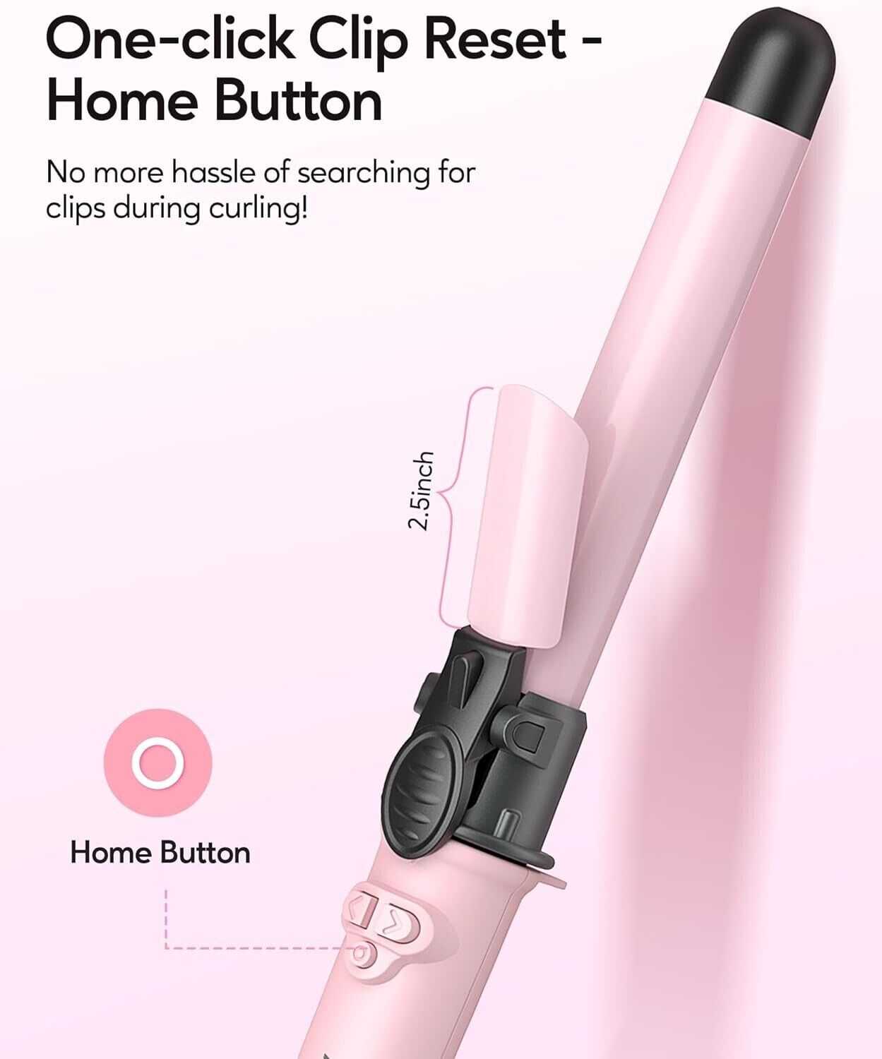 Wavytalk Rotating Curling Iron, 1 Inch Automatic Waver for Effortless Waves Pink