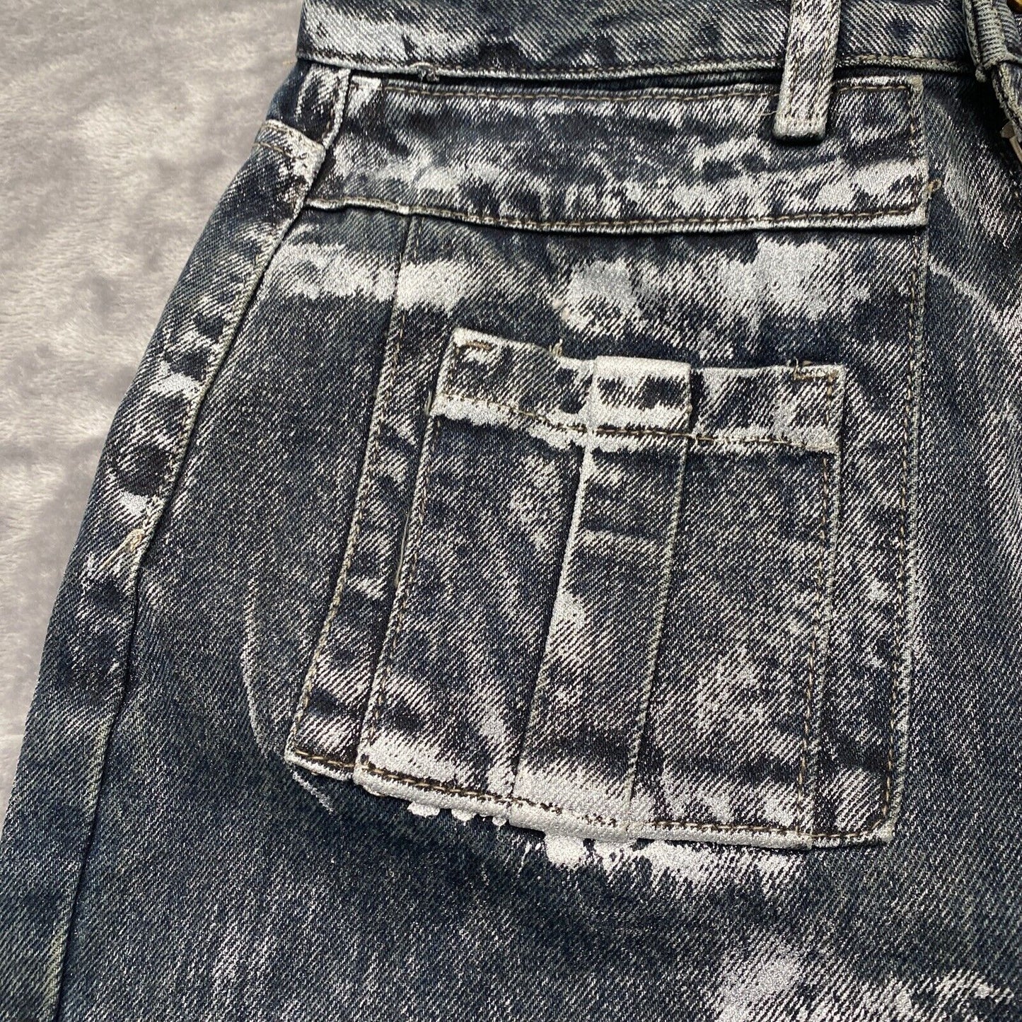 MICAS Denim Jeans Woman’s Size L Dark Wash with Solver Accents Blue Jeans Size L