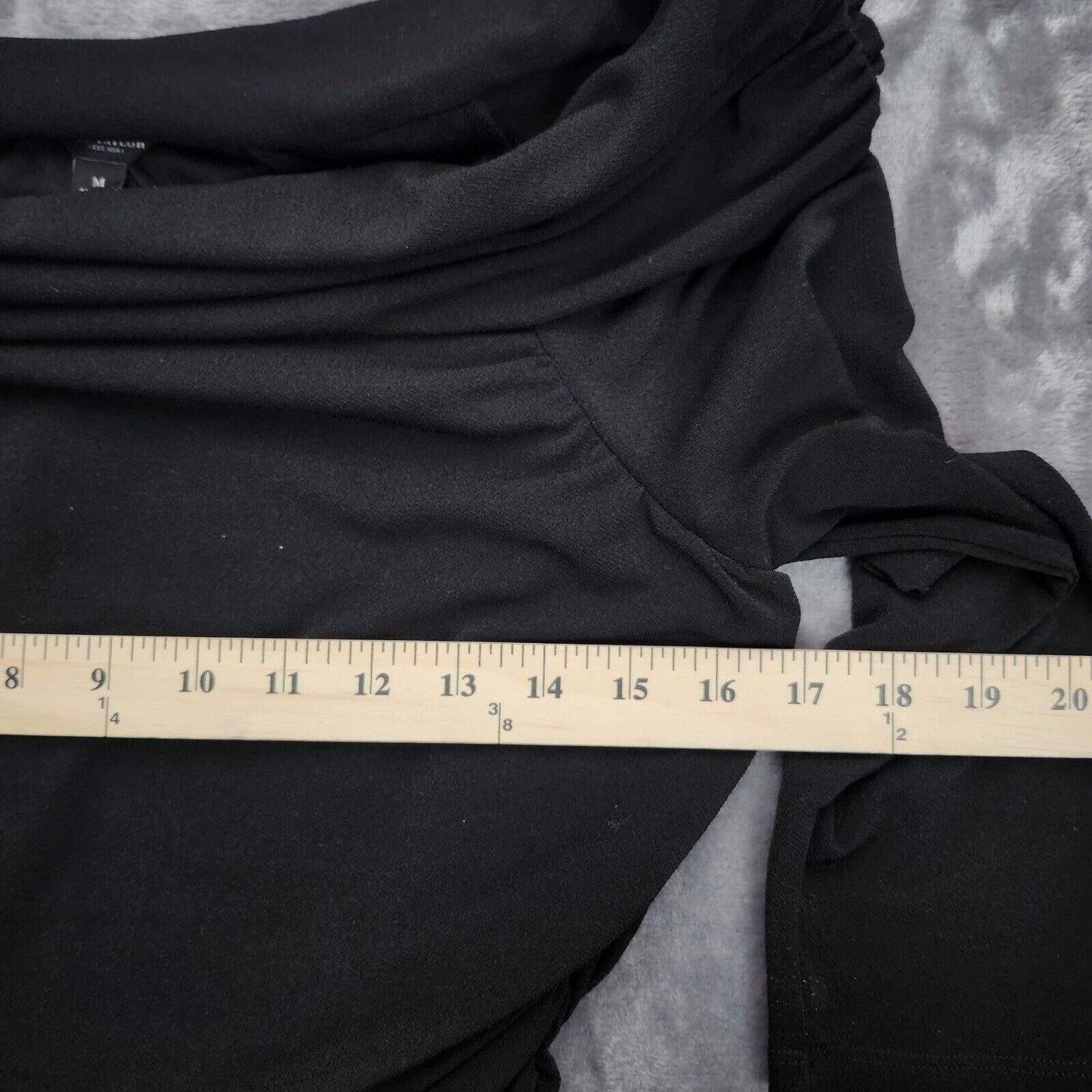 Ann Taylor Womens Black draped jersey top