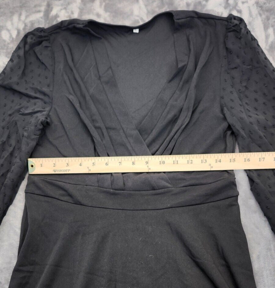 Womens Long Sleeve Stylish Casual V- Neck Slim Dress Formal L