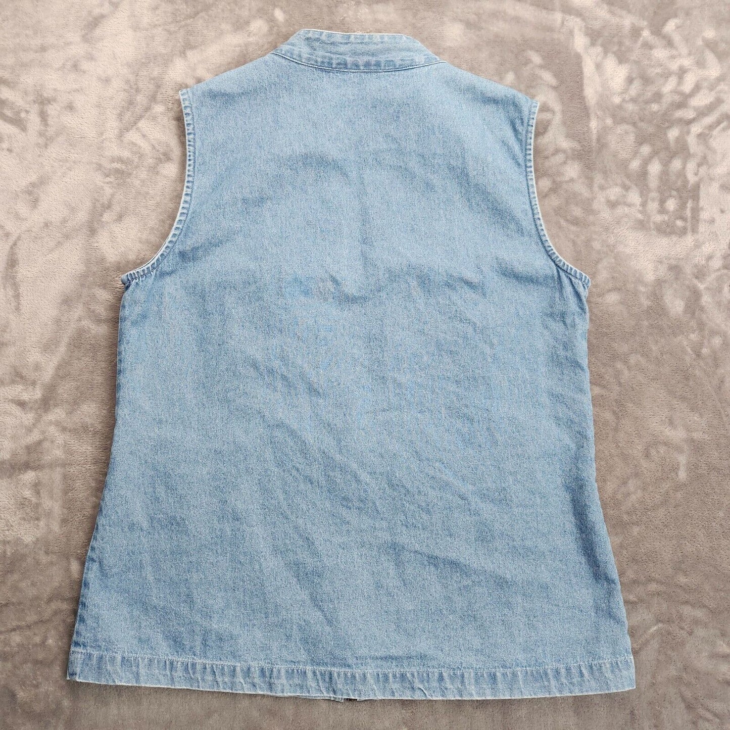 Country Store Embroidered Floral Denim Vest Women’s Size S Spring Summer