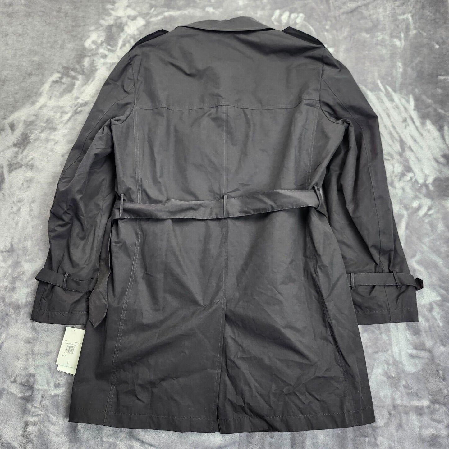 NWT Men’s Kenneth Cole New York Black Trench Rain Coat w/ Belt 42 Regular