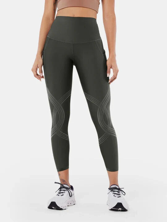 Fanka Dark Gray Large Lift and Curve 7/8 Leggings (Side Pocket Reversible Wear)