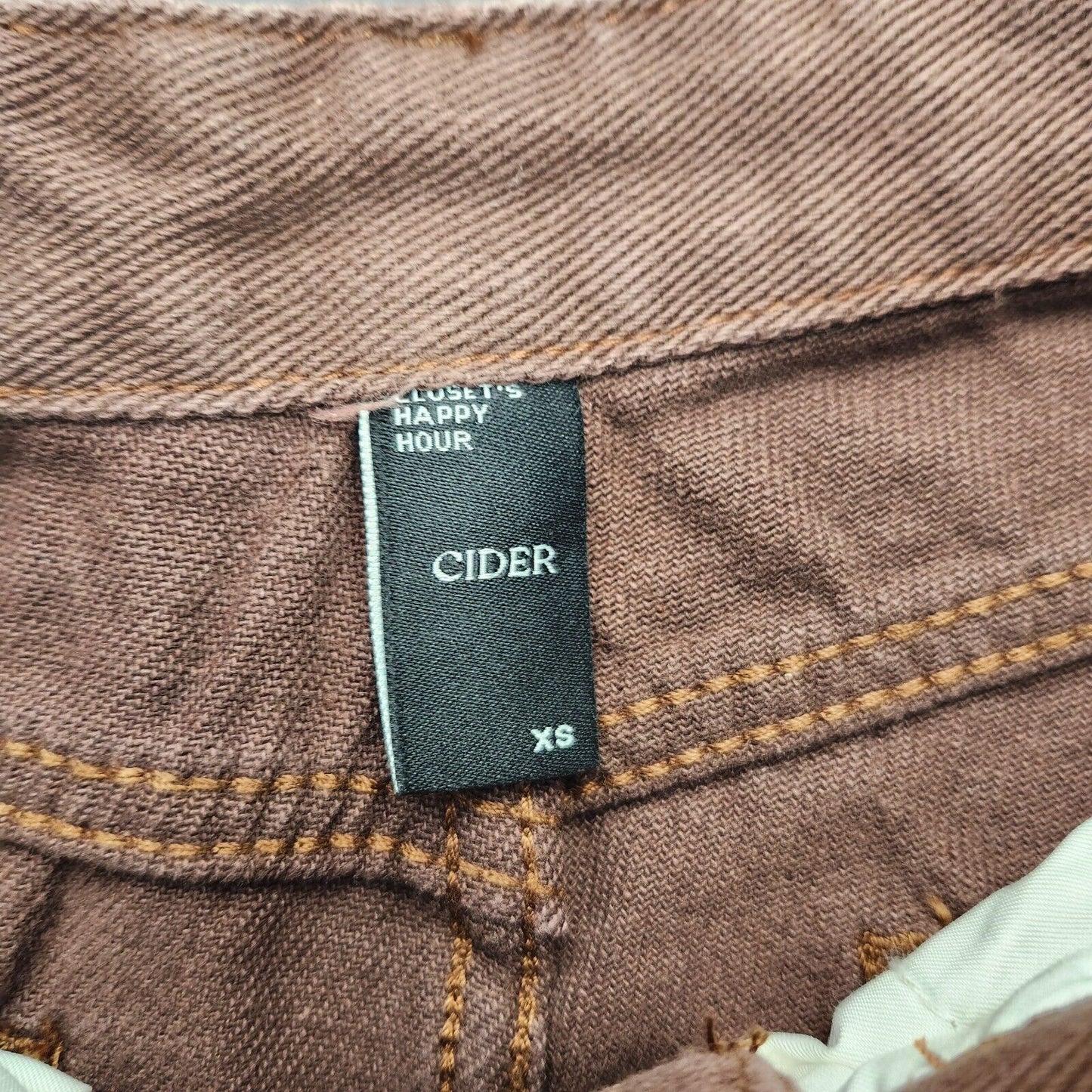 CIDER Womens Brown Straight Leg Jeans XS