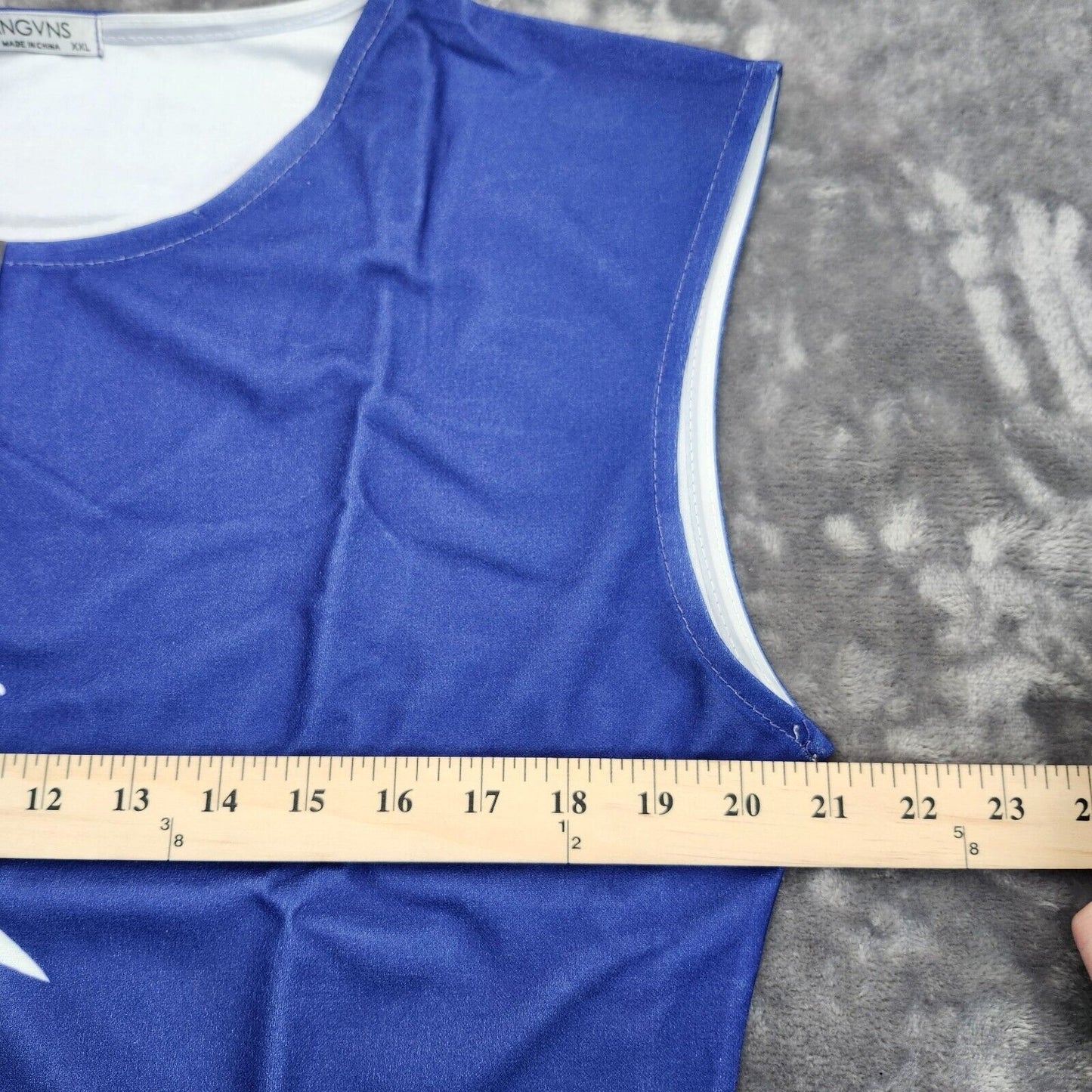 Angvns Dress Sleeveless Knee Length Stretch Blue Size XXL