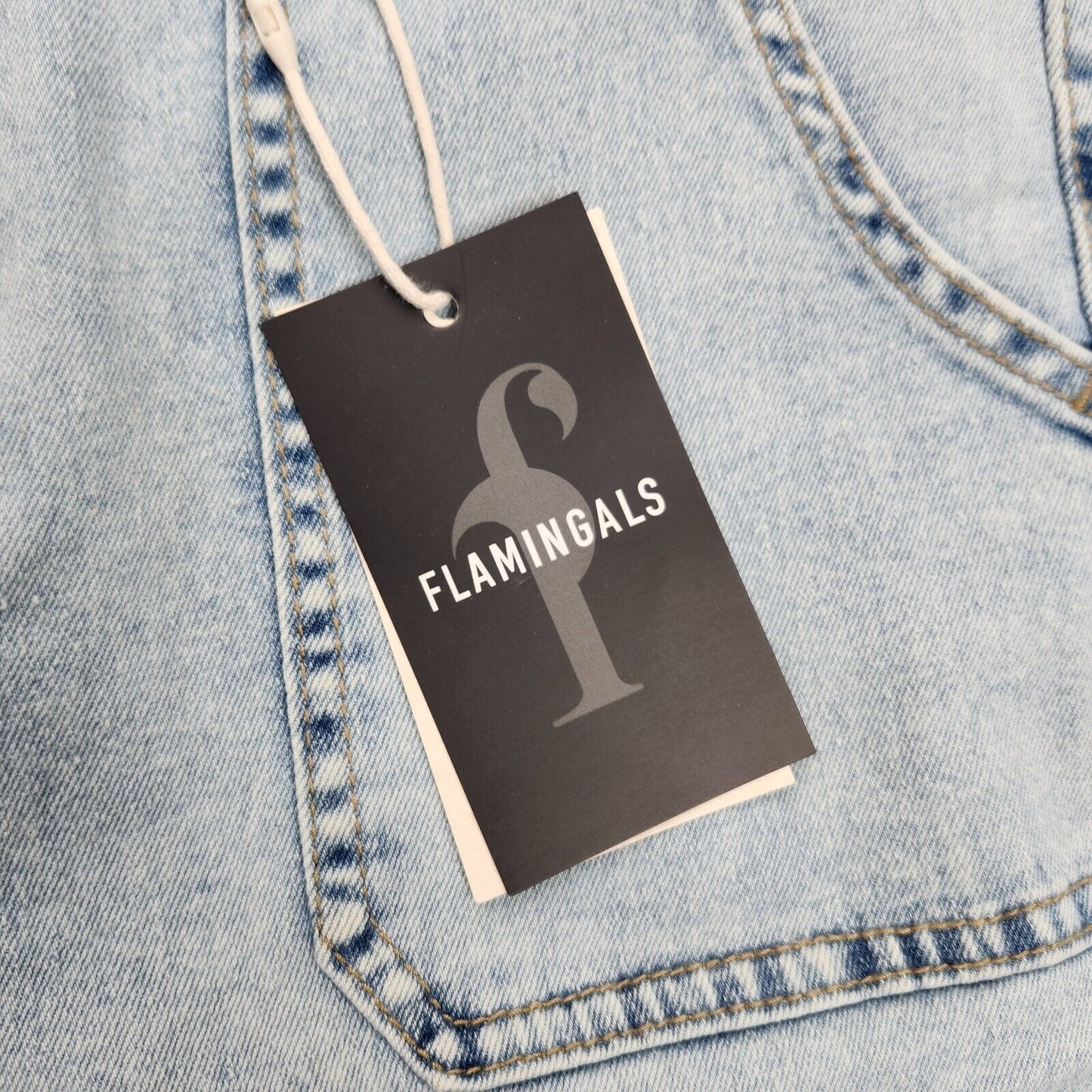 Flamingals Women's Low Rise Cargo Flare Jeans Medium