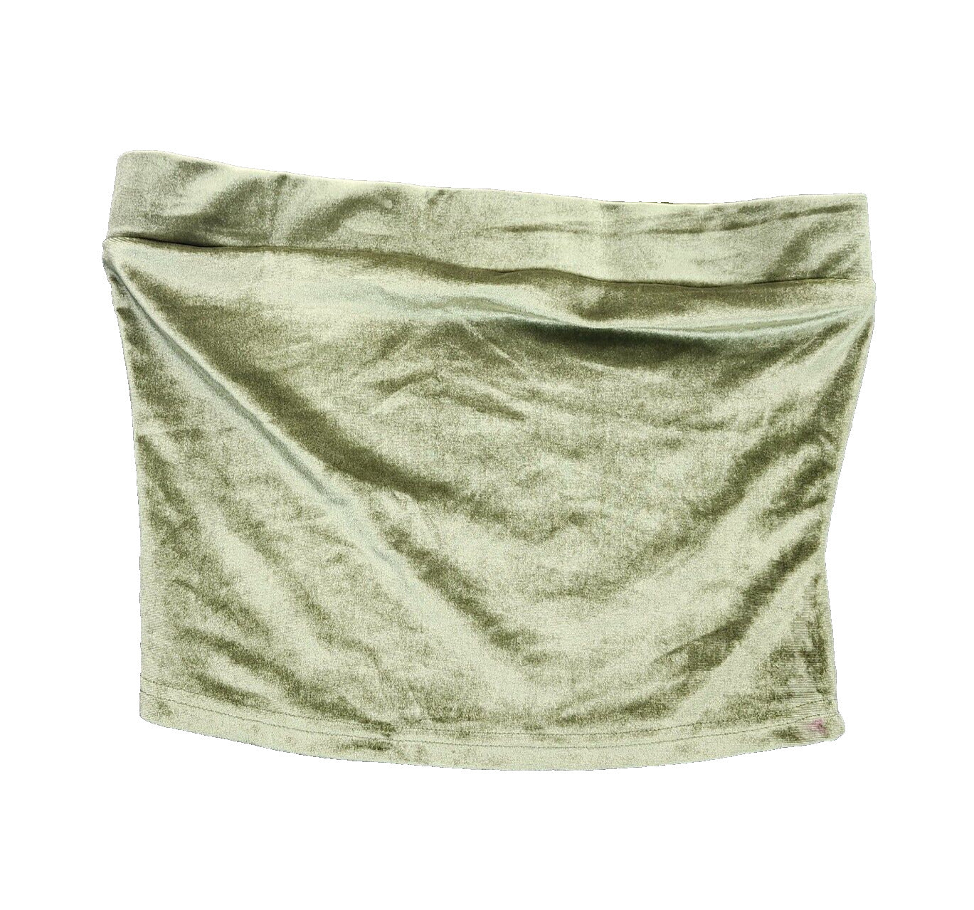 Finesse Womens Velvet Green Strapless Crop top Size XL