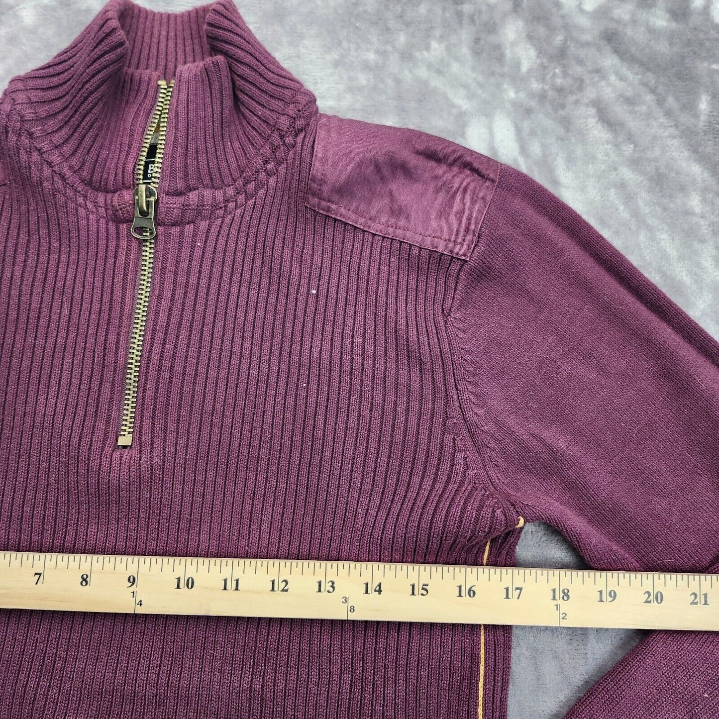 Mens BUFFALO DAVID BITTON Med 100% COTTON 1/4 Zip Long Sleeve Sweater