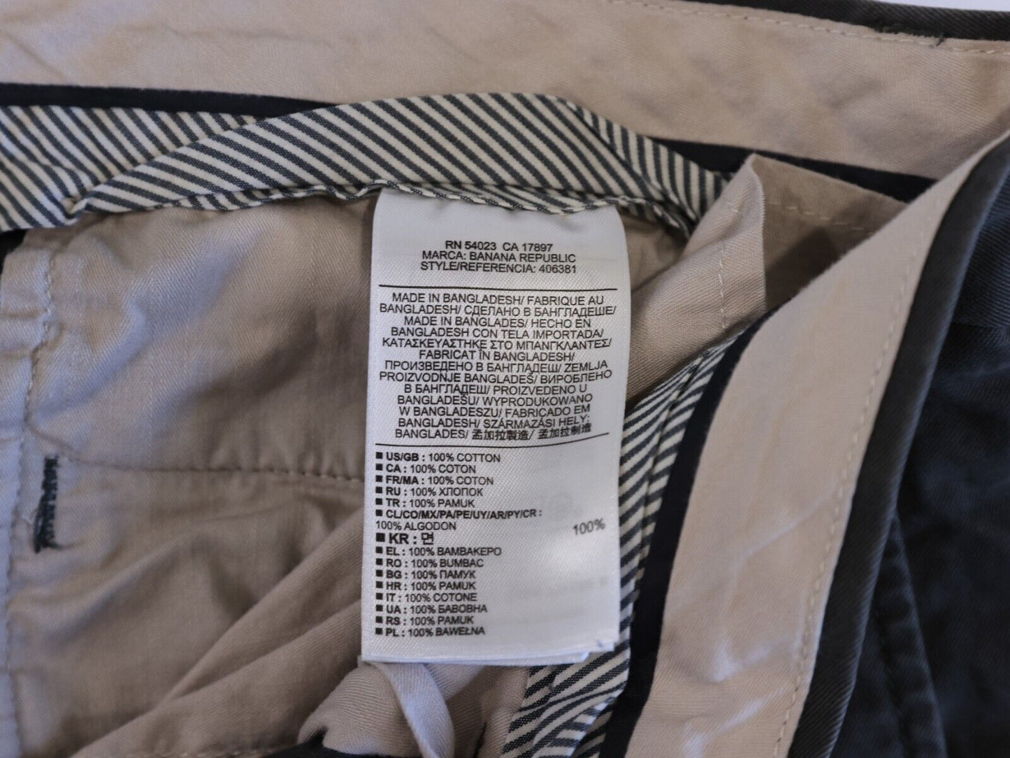 Banana Republic Alden Chino 33x34 Gray Cotton Pants