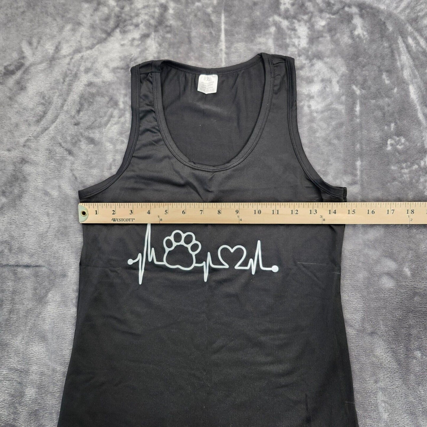 Paw Print Heartbeat Veterinarian Vet Tech Workout Racerback Yoga Tank Top XL
