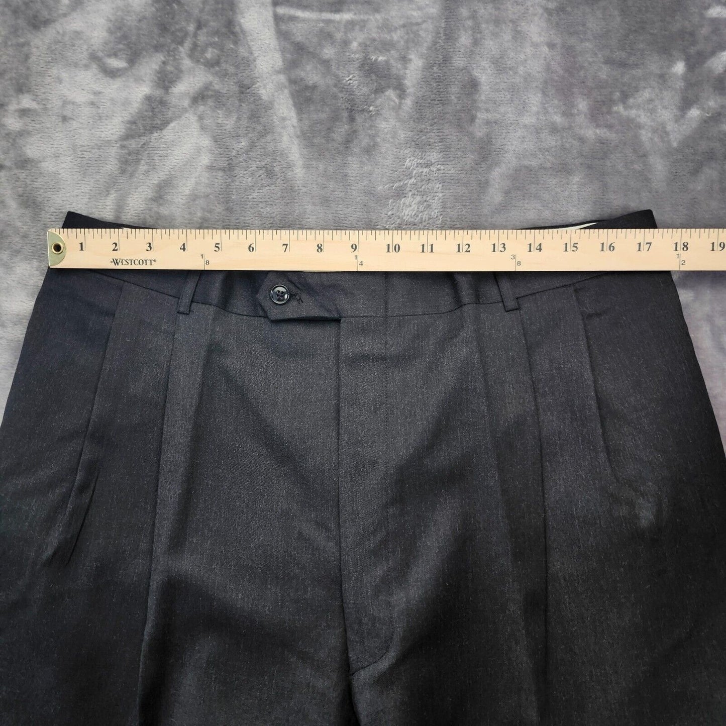 Mens 100% Wool Suit Set Black Jacket 48 Long, Pants 34 Waist