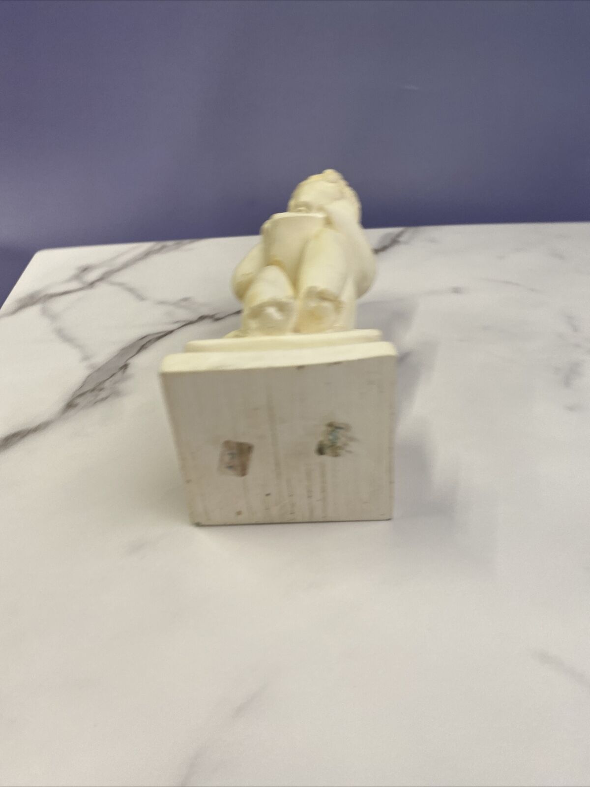 Antonio Canova Seated Child Reading Marble Composit Sculpture By Gino Ruggeri