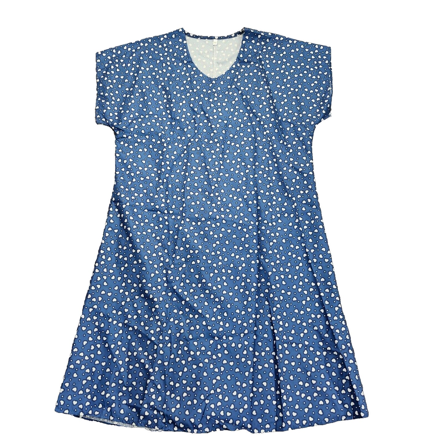 Casual Dresses Womens Polka Dot V Neck Loose Mid Short Blue Medium