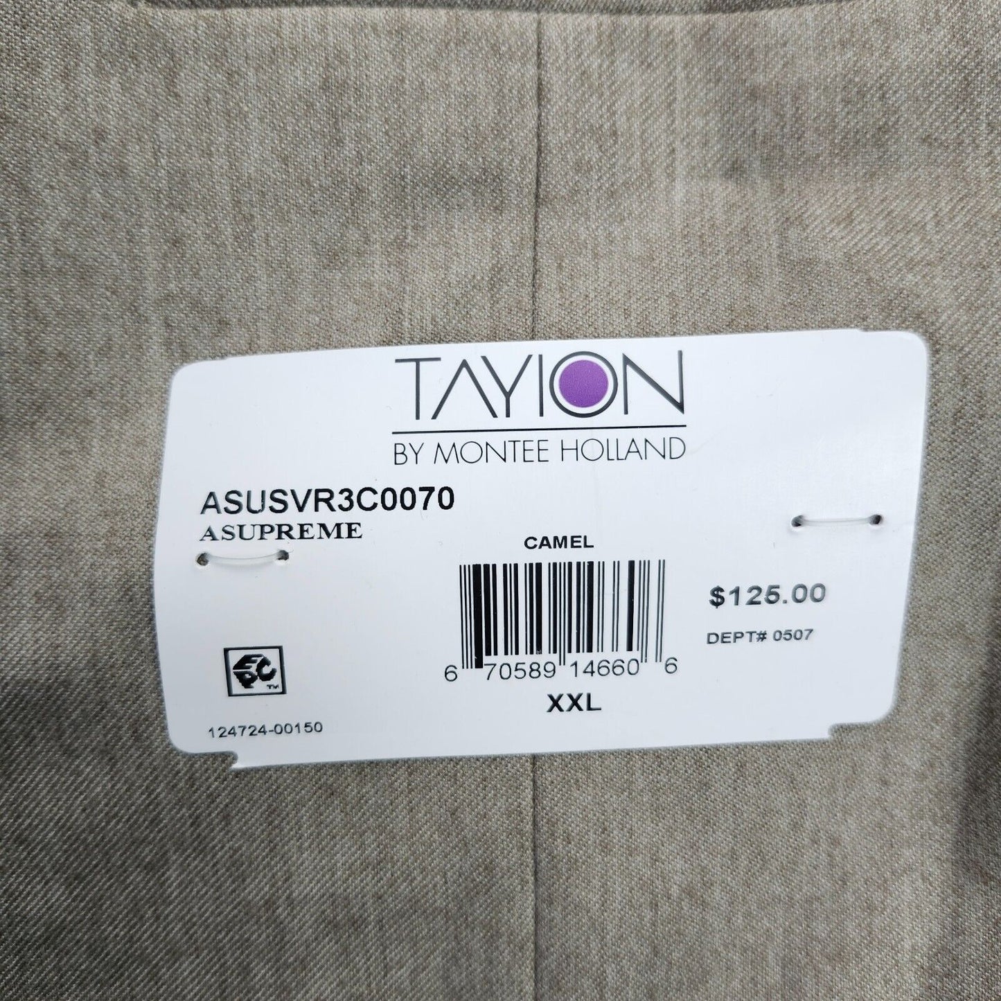 TAYION By Montee Holland Mens Tan Wool Blend Paisley Vest Pike Stitching 2XL