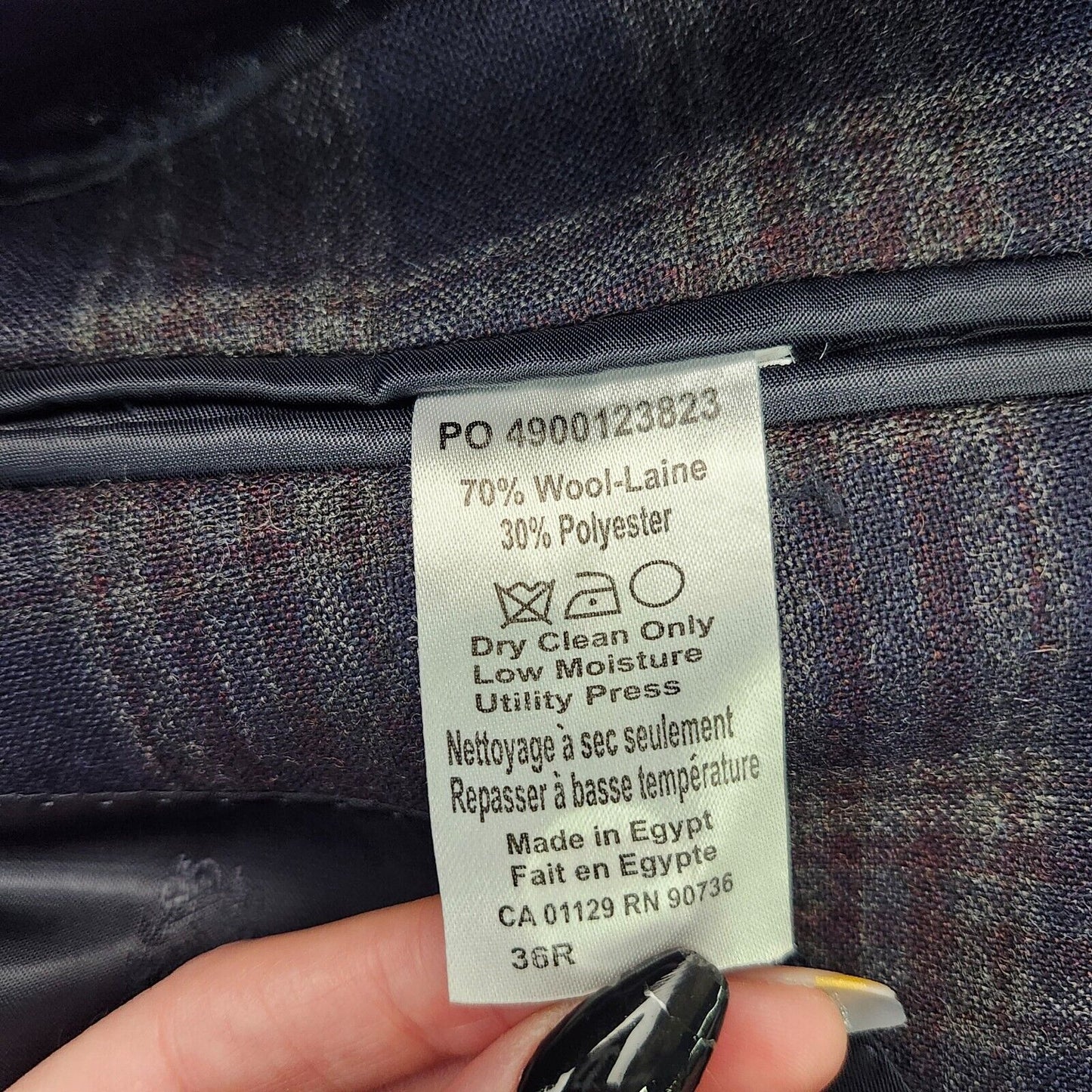 Lauren Ralph Lauren Polyester Blue Plaid Suit Jacket Blazer 36R NWT
