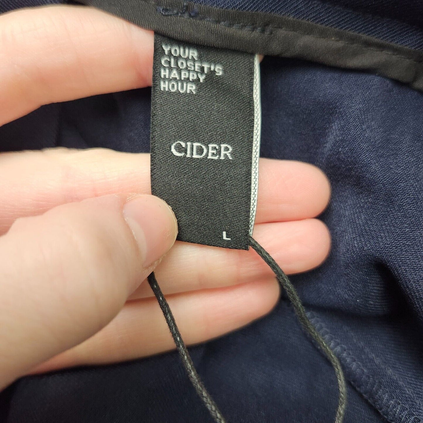 CIDER Womens Mid Rise Solid Pocket Straight Leg Trousers size Large