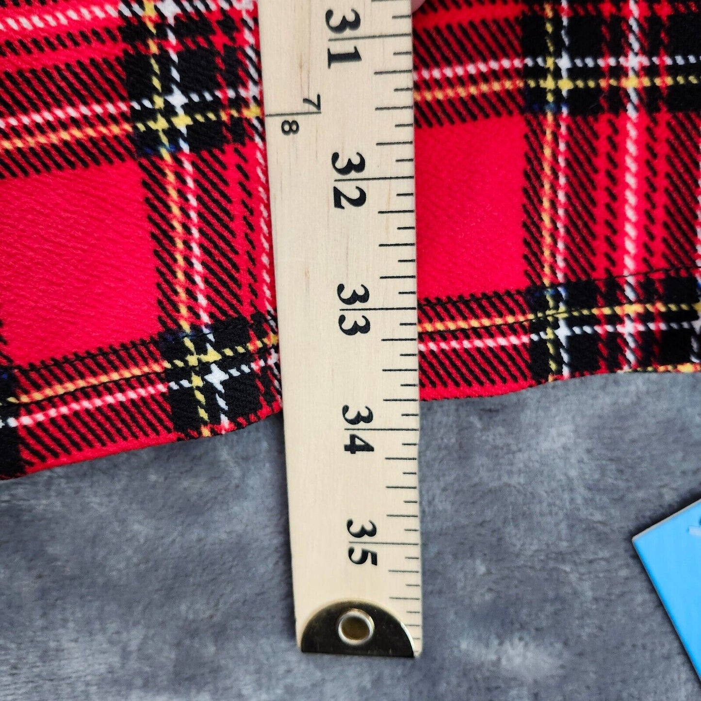 CUPSHE Red Plaid Long Sleeve Mini Dress Size Small