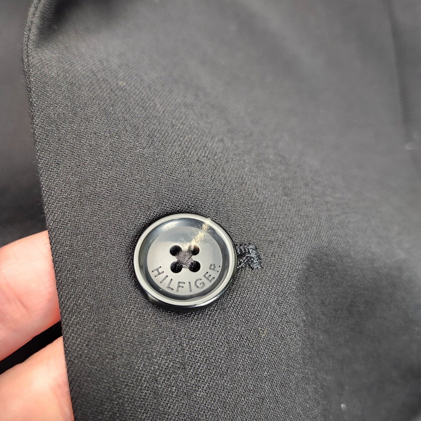 Tommy Hilfiger Black Suit Set 100% Wool Jacket 41 L Pants 32