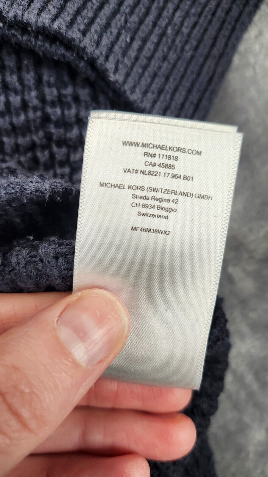 Michael Kors Oversized Waffle knit Cowl Sweater Blue Medium