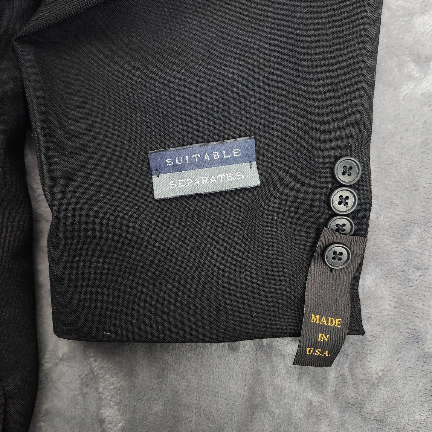 Hardwick Clothes Men's Suit Jacket Black Peak Lapel Double Breasted 54 Long