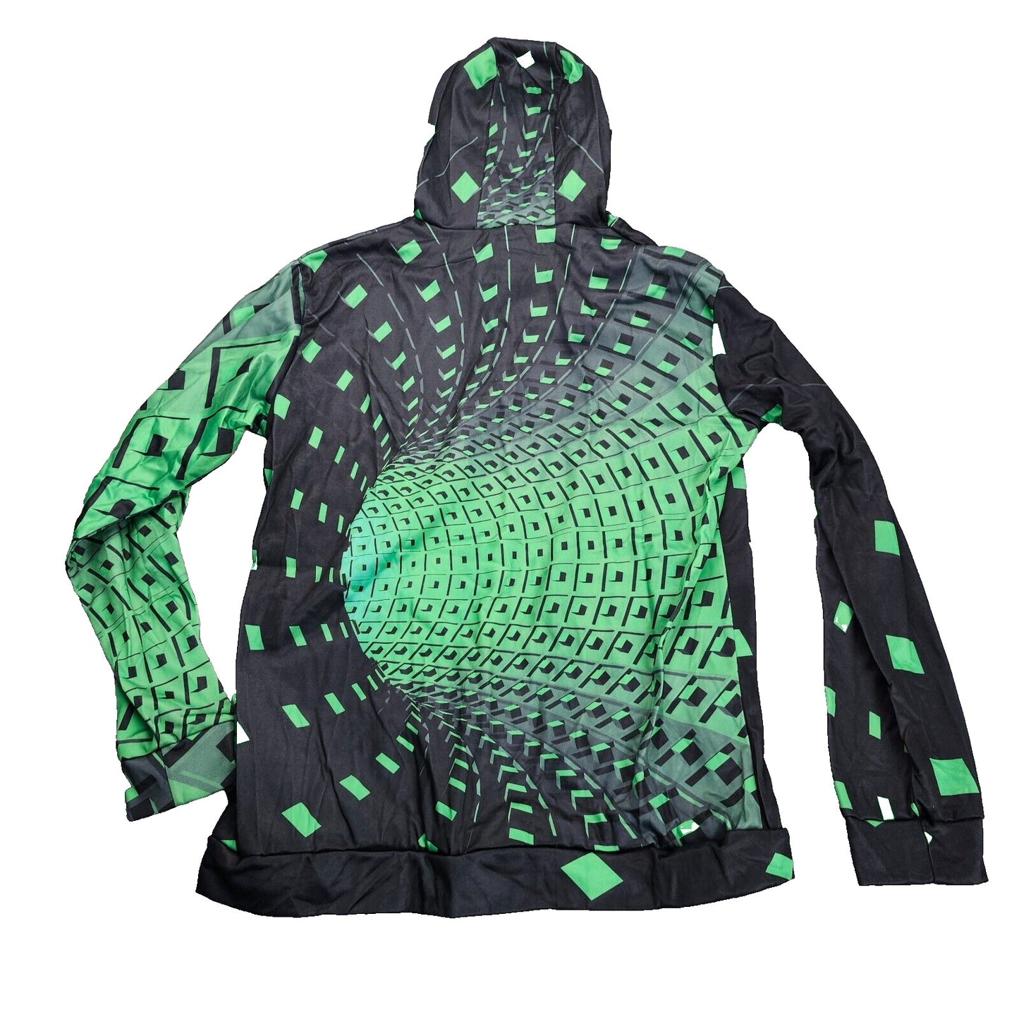 Men’s Block 3D Printing Hoodie Sweatshirt, Unisex Pullover Hoodie Green 3XL
