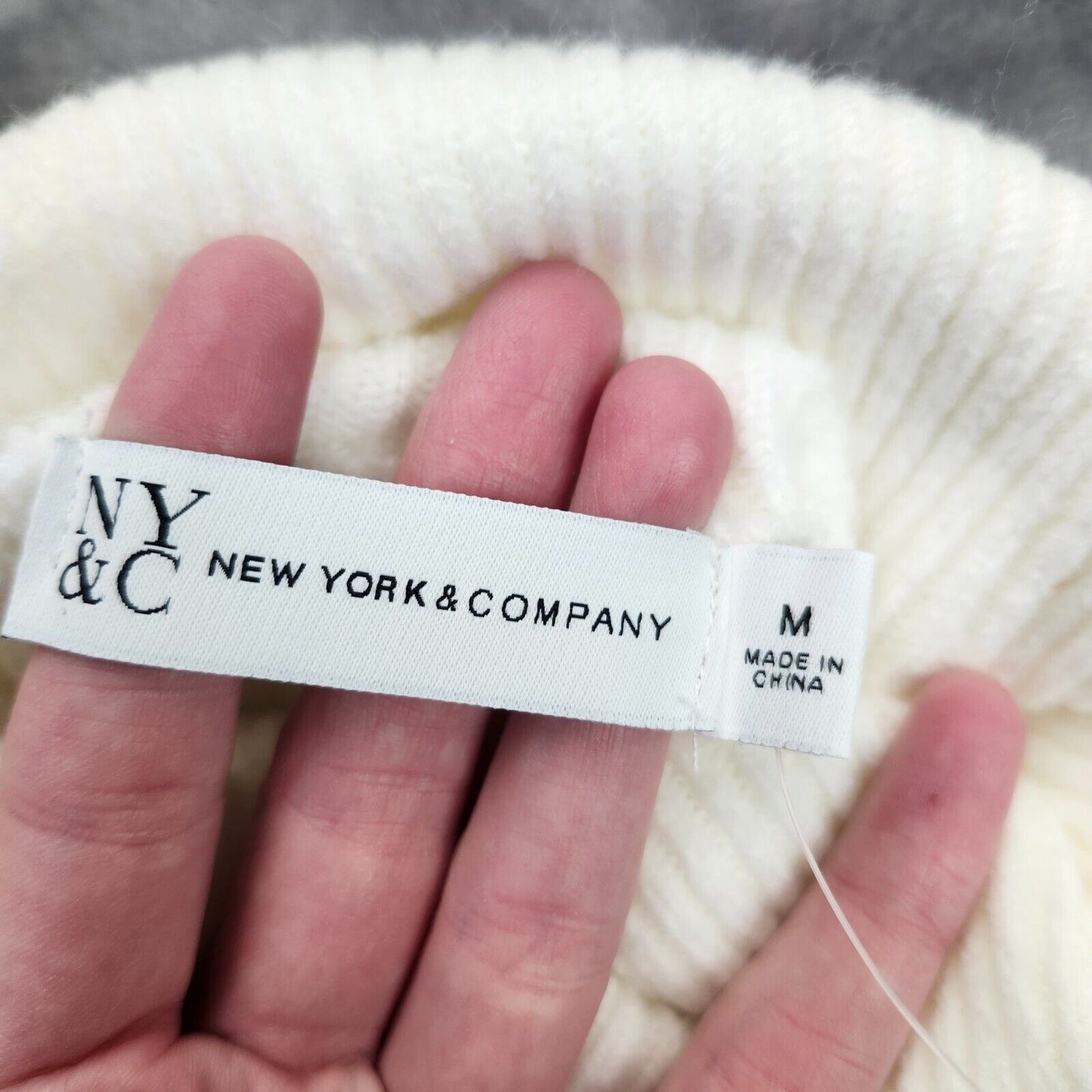 New York & Company Long Feather Sleeve Turtleneck Sweater Medium