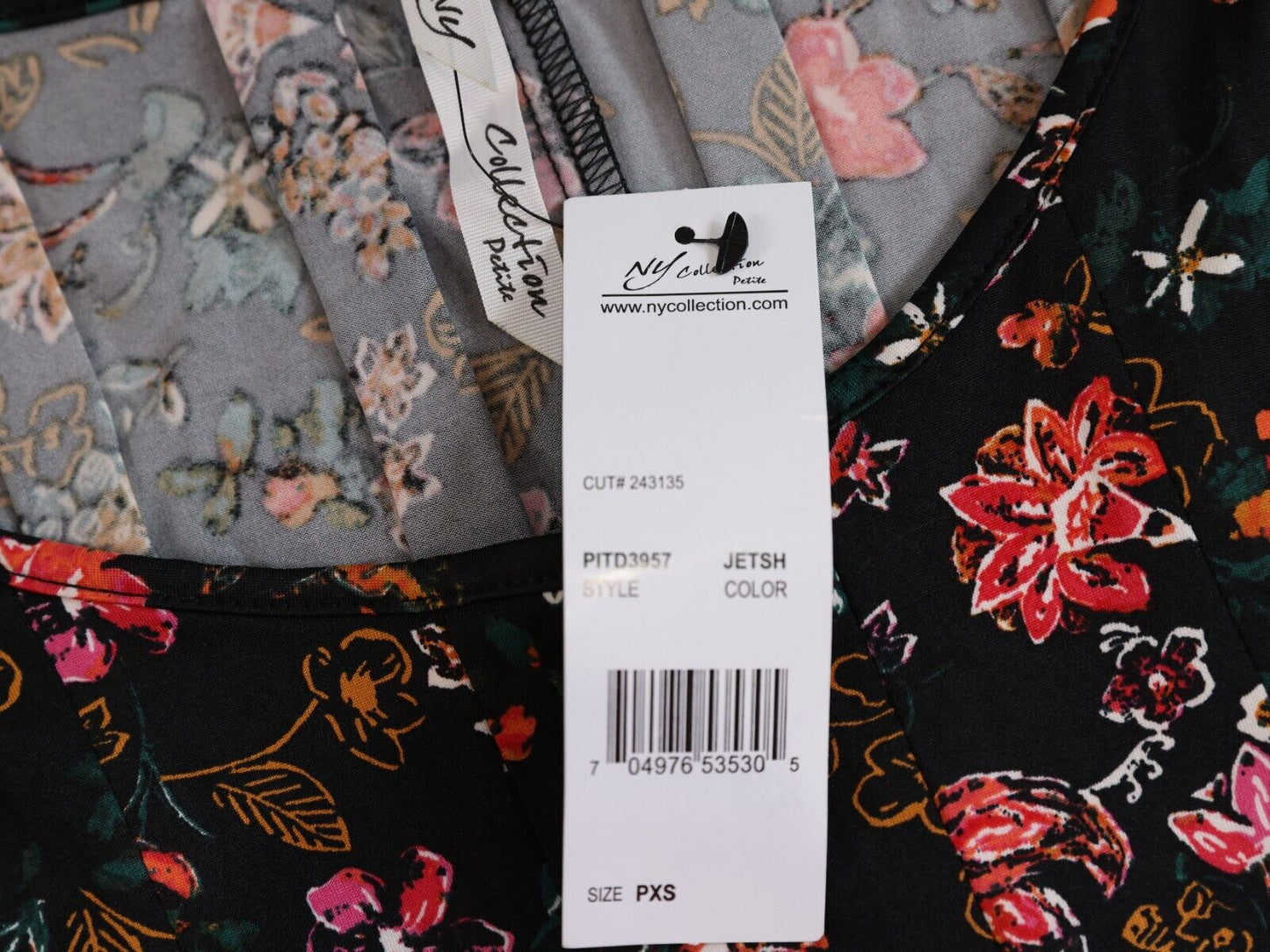 NY Collection Petite Printed Dress Short Sleeve Above The Knee Petite XS