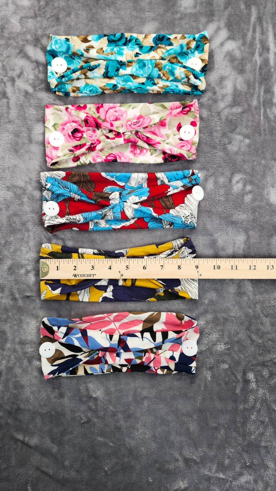 5 pack Bohemia Floral Style Headbands - Criss Cross Headpiece for Women