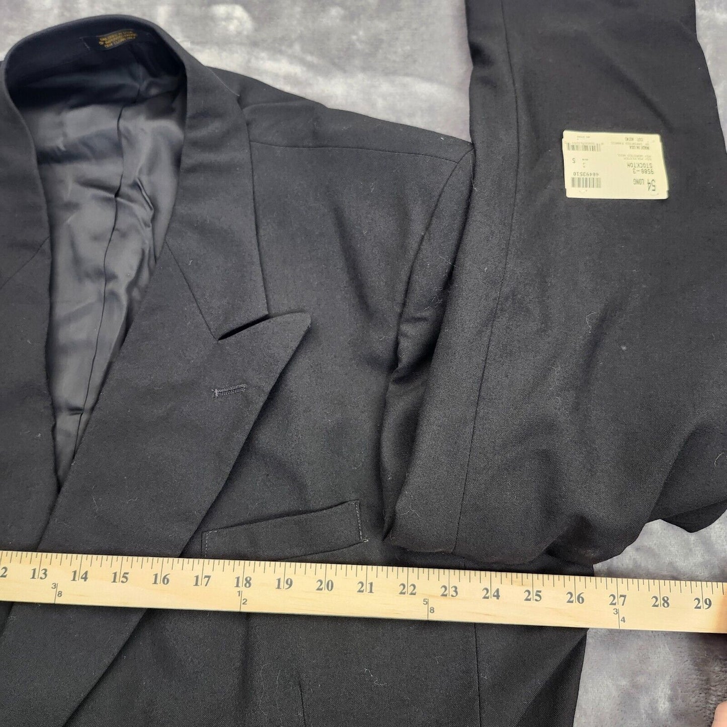 Hardwick Clothes Men's Suit Jacket Black Peak Lapel Double Breasted 54 Long