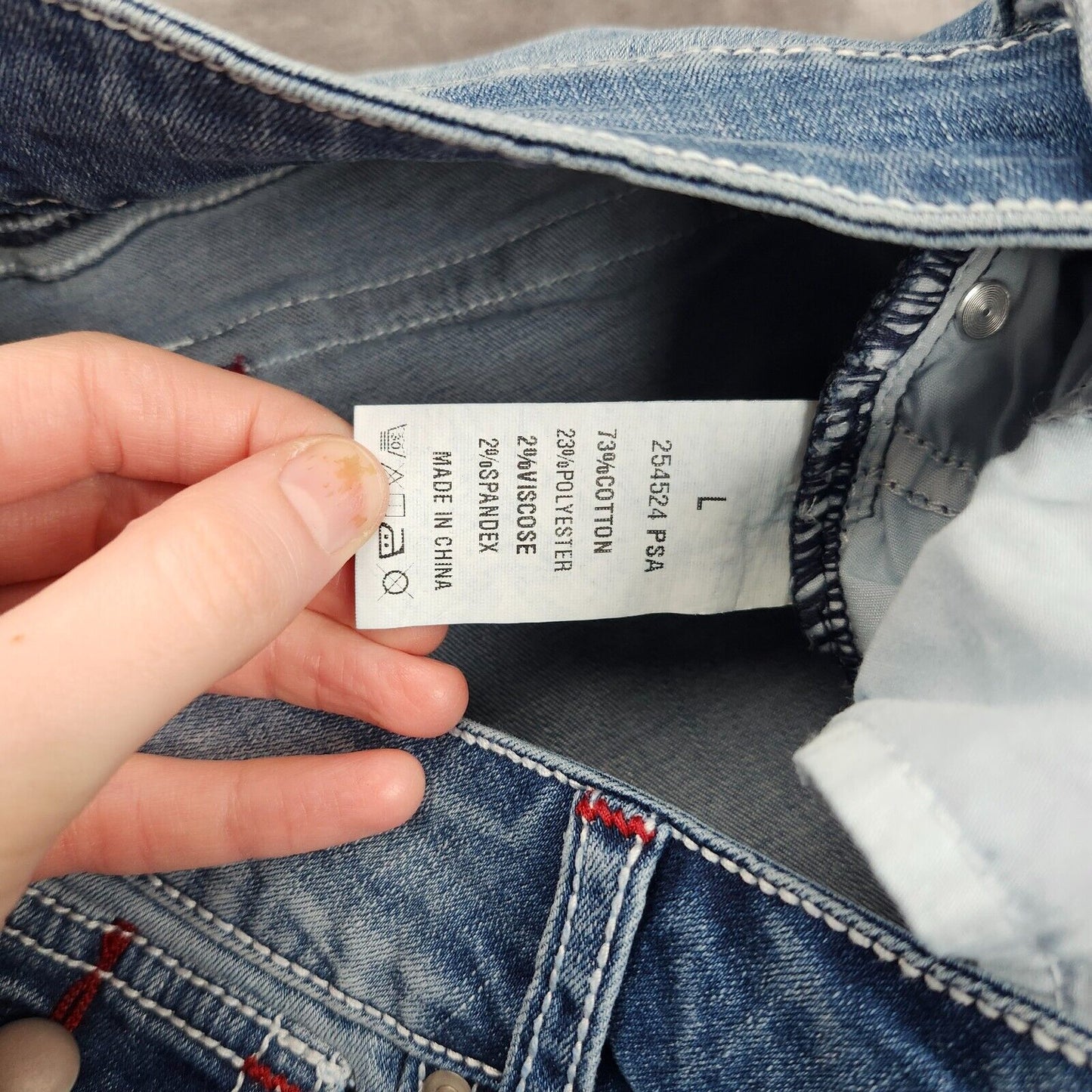 Flamingals Women's Low Rise Straight Blue Jeans Large