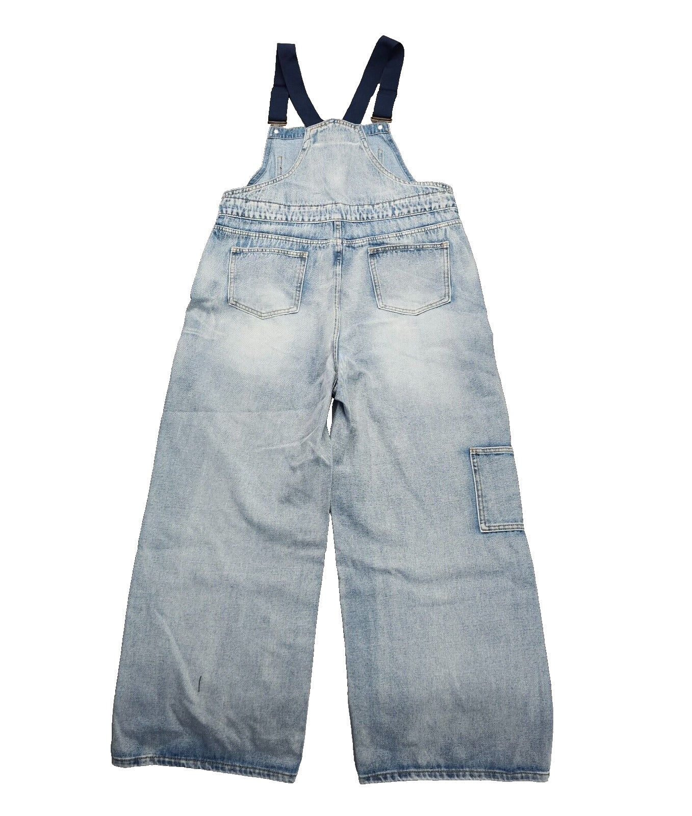 CIDER Womens Light Blue Denim Buckle Wide Leg Jumpsuit size XL