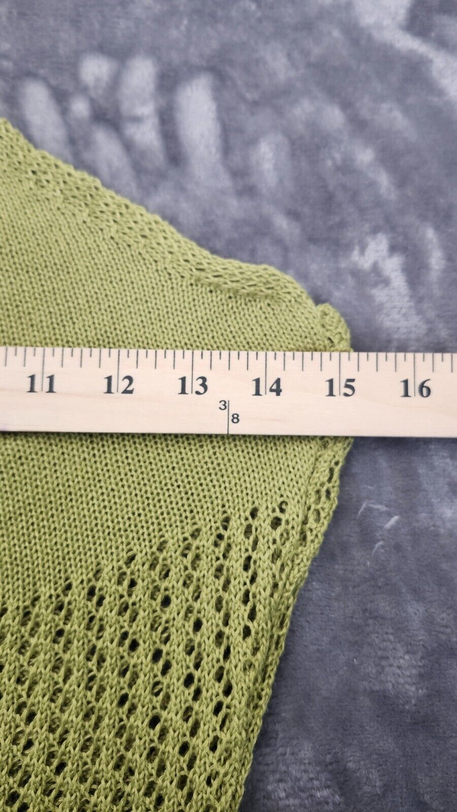 Micas Openwork Knit Mini Dress with Ruffle Hem Green size XL