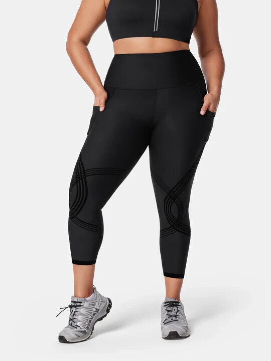 Fanka Black X-Large Lift and Curve 7/8 Leggings (Side Pocket Reversible Wear)