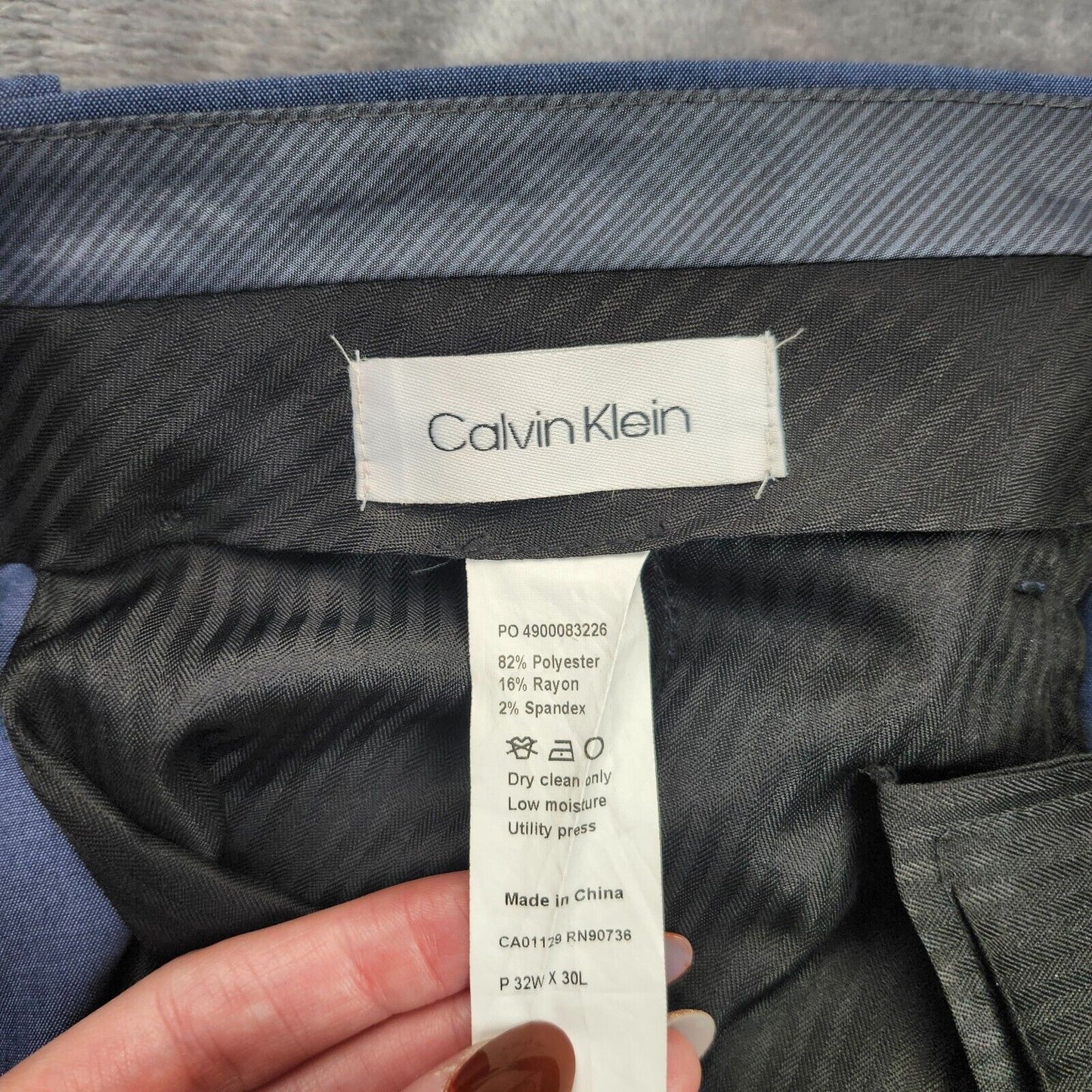 Calvin Klein Mens Dress Pants Blue Trousers P 32W x 30L