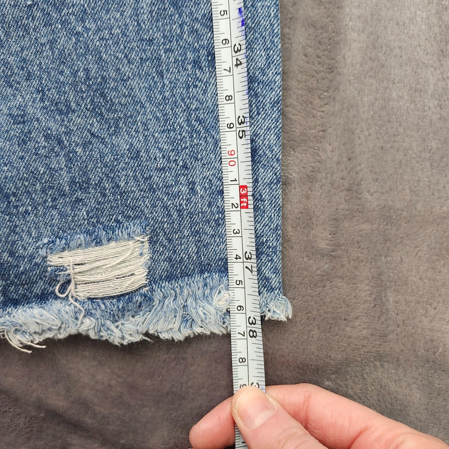 NWT Flamingals Women's High Waist Straight Ripped Ankle Blue Jeans Size Medium