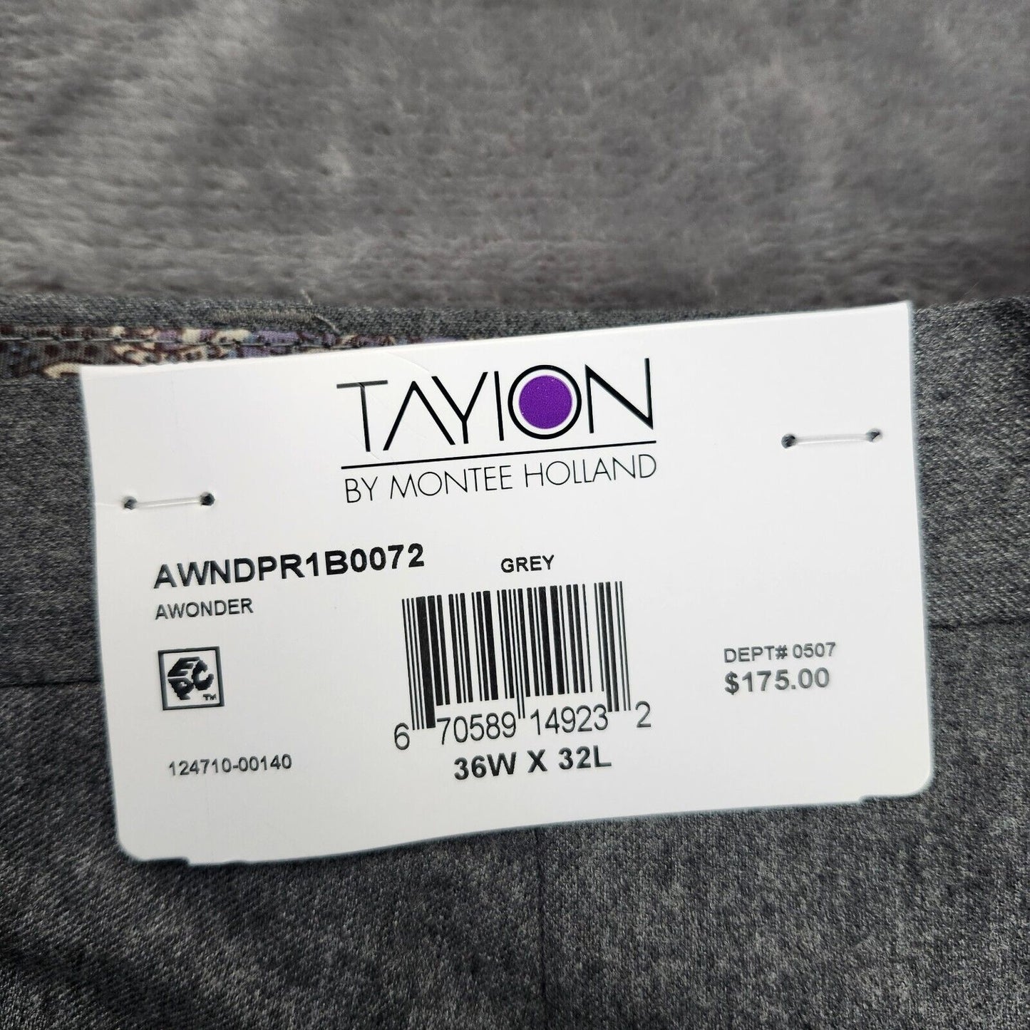 NWT Tayion By Montee Holland Mens Classic-Fit Wool-Blend Dress Pants 36W x 32L